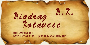 Miodrag Kolavčić vizit kartica